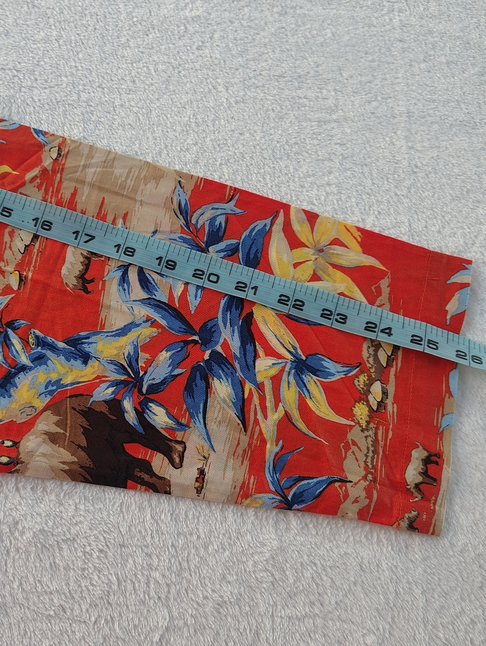 Polo by Ralph Lauren Orange Floral Print Camp Men Shirt with Blue Accents - Picture 3 of 6